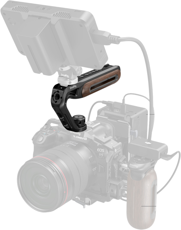 SmallRig 5252 Wooden Top Handle with 1/4''-20 and ARRI 3/8''-16 Locating Screw - 7