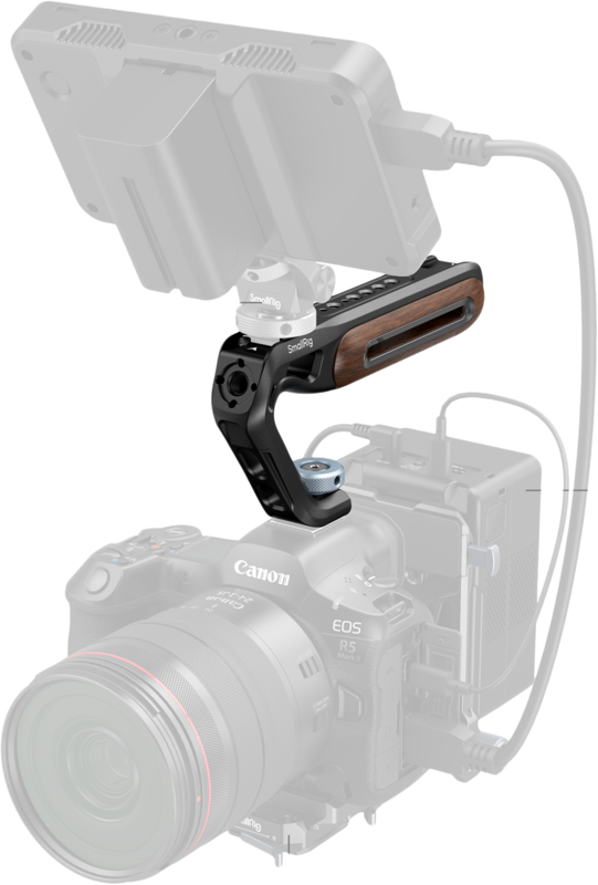 SmallRig 5250 Wooden Top Handle with Cold Shoe Mount - 6