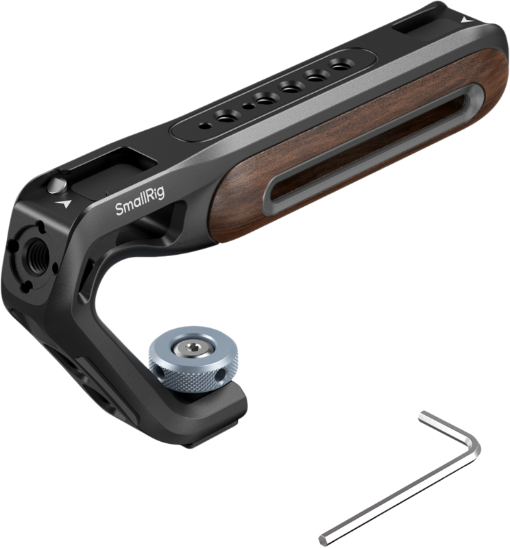 SmallRig 5250 Wooden Top Handle with Cold Shoe Mount - 3