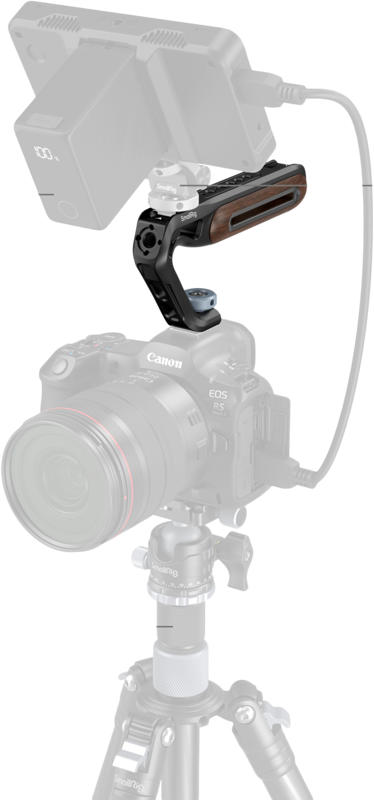 SmallRig 5250 Wooden Top Handle with Cold Shoe Mount - 7