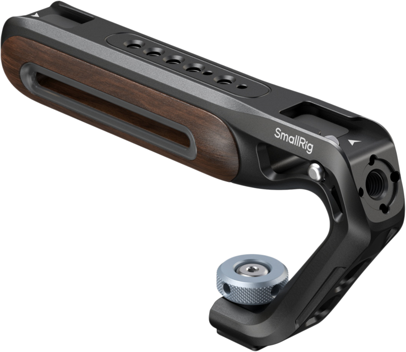 SmallRig 5250 Wooden Top Handle with Cold Shoe Mount - 2