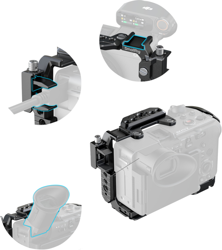 SmallRig 5590 Advanced Cage Kit with Battery Plate for Sony FX2 - 5