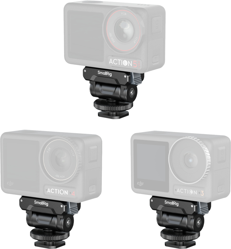 SmallRig 5436 Quick Release Support for DJI Osmo Action 5 Pro / 4 / 3 with Cold Shoe Adapter - 3
