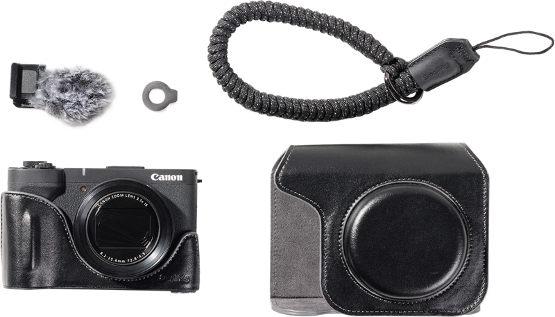 SmallRig 5386 Leather Case Kit for Canon PowerShot V1 Black - 3