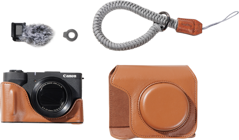 SmallRig 5385 Leather Case Kit for Canon PowerShot V1 Brown - 3