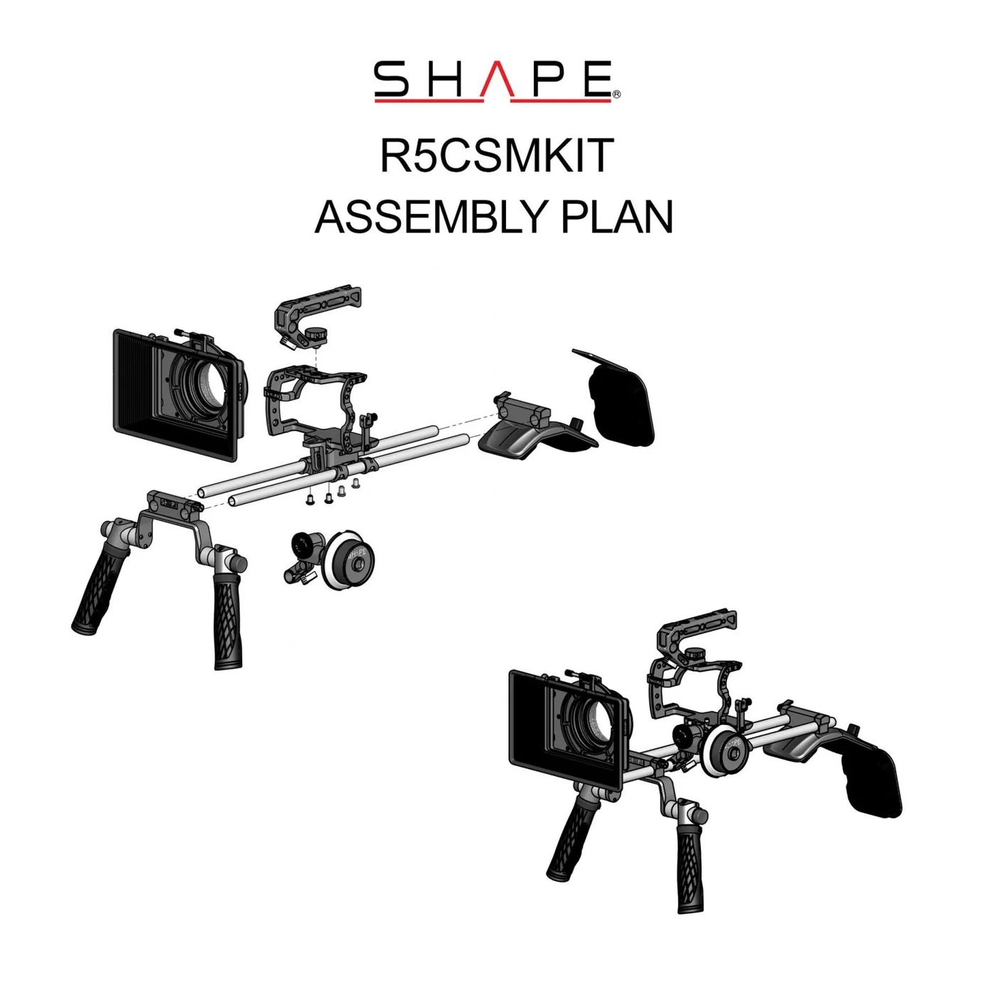 SHAPE Shoulder Mount Kit Matte Box Follow Focus for CANON R5C/R5/R6 – för filmskapare - 13