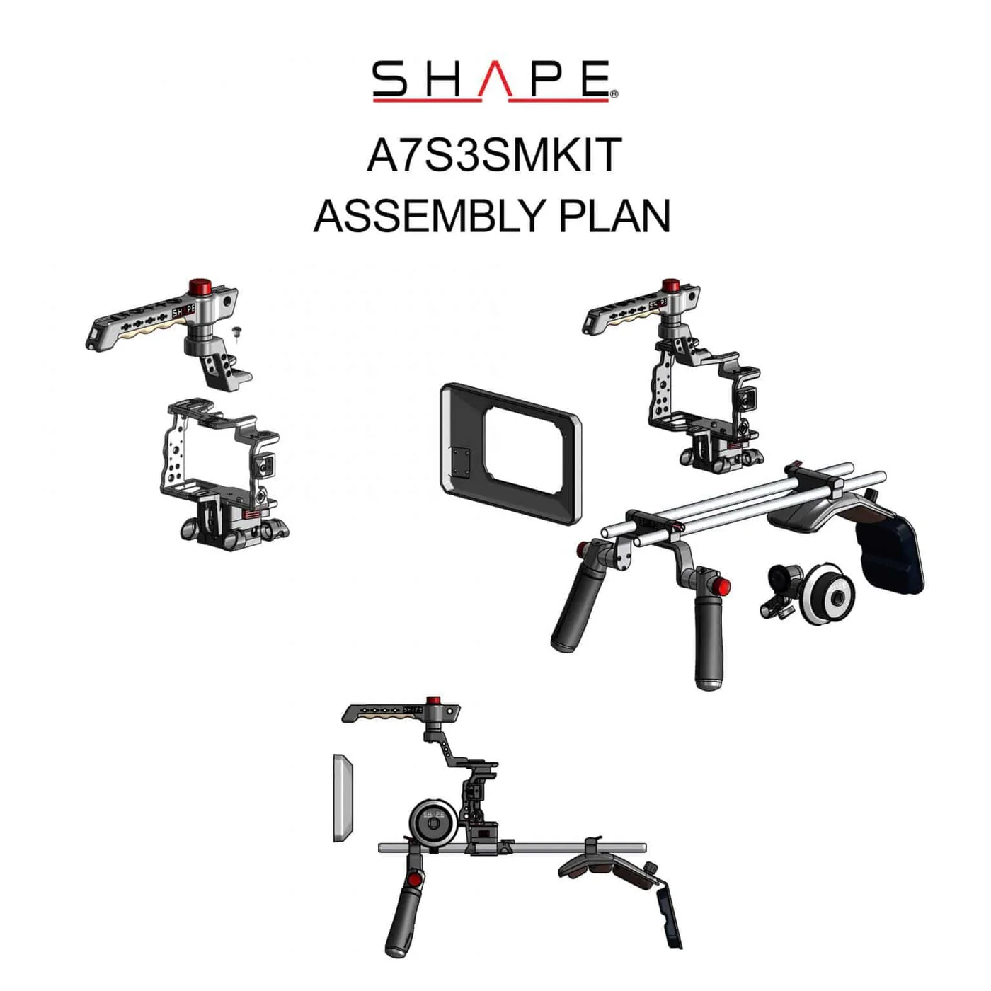 SHAPE Sony A7S3, A7 IV Shoulder Mount with Matte Box and Follow Focus - 18