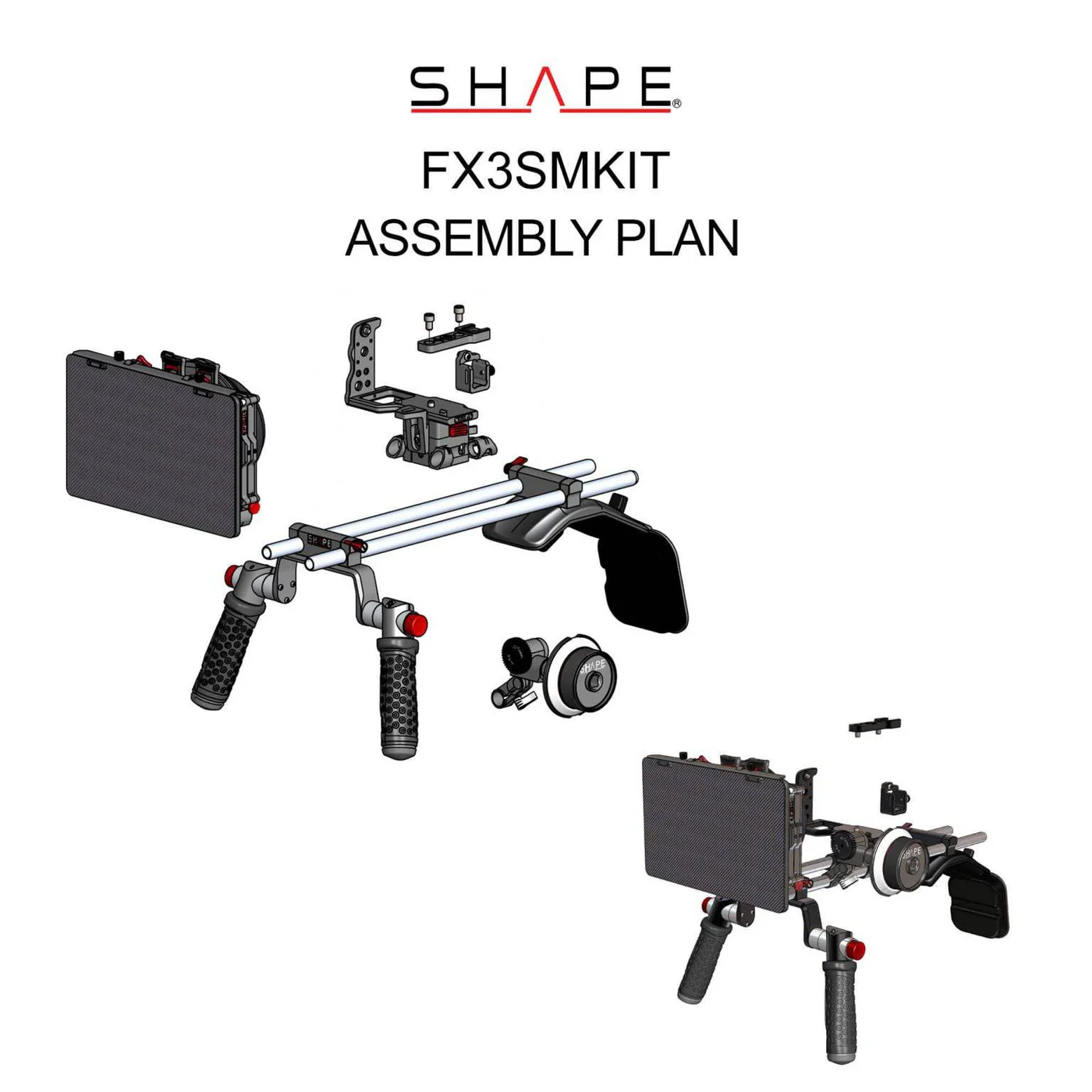 SHAPE Sony FX3/FX30 Shoulder Mount Matte Box Follow Focus – för filmskapare - 12