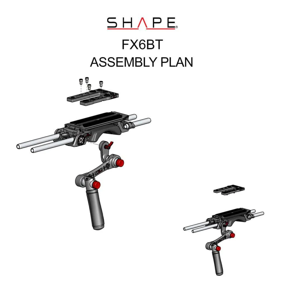 SHAPE Sony FX6 baseplate and top plate with handle – för filmskapare - 18