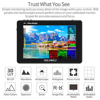 Feelworld LUT7 7" 3D LUT 4K HDMI Kamera Monitor
