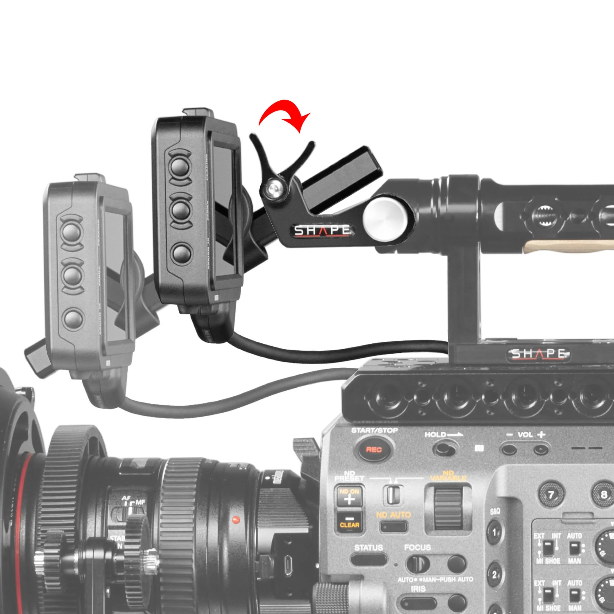 SHAPE Sony FX9 Push-Button View Finder Mount - 4