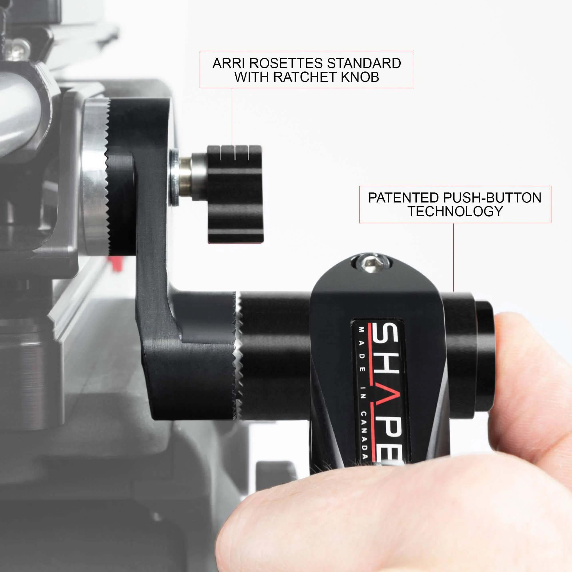 SHAPE Telescopic Black Handle Arri Rosette Cuffs Kit - 7