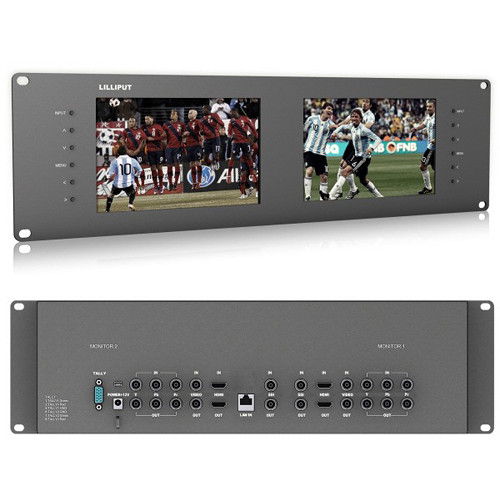 Lilliput RM-7028S Dual 7" 3U 3G-SDI Rackmount  - 3