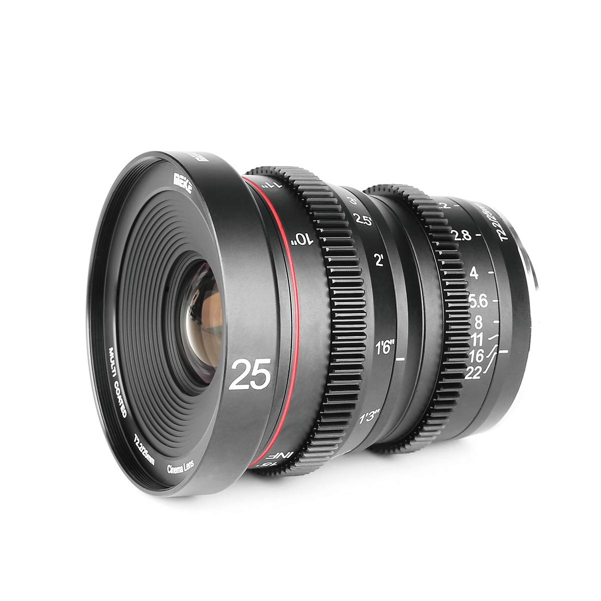 Meike 25mm T2.1 S35 Manual Focus Wide Angle Prime Cinema Lens For Canon