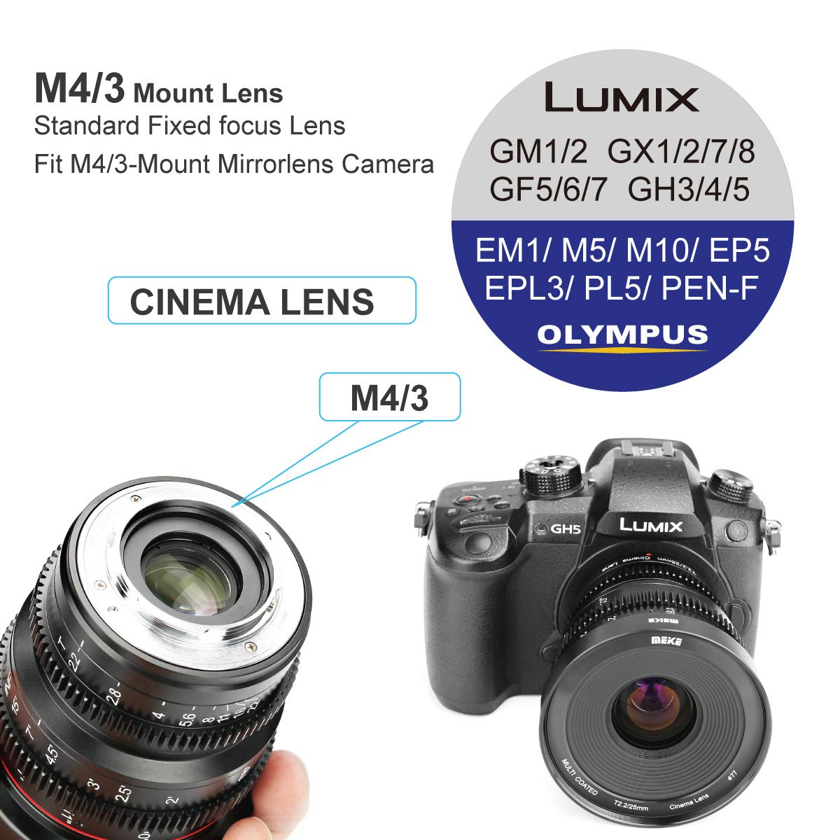 MEIKE 25mm T2.2 Manual Focus Cinema Prime Lins (MFT Mount) – för filmskapare - 8
