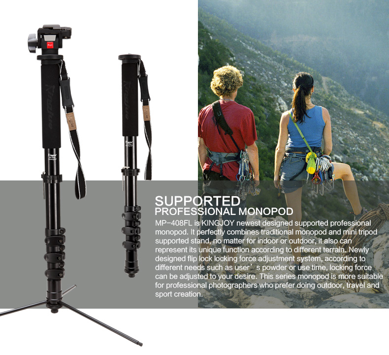 Monopod MP408FL +KH-6500 Head Kingjoy - 2
