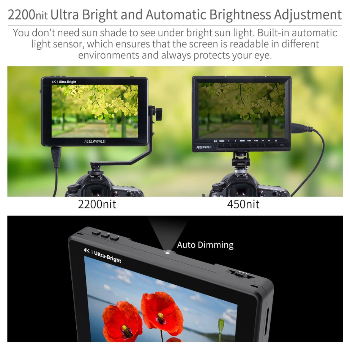 Feelworld LUT7S 7" 3D LUT 4K Sdi/HDMI Camera Monitor - 10