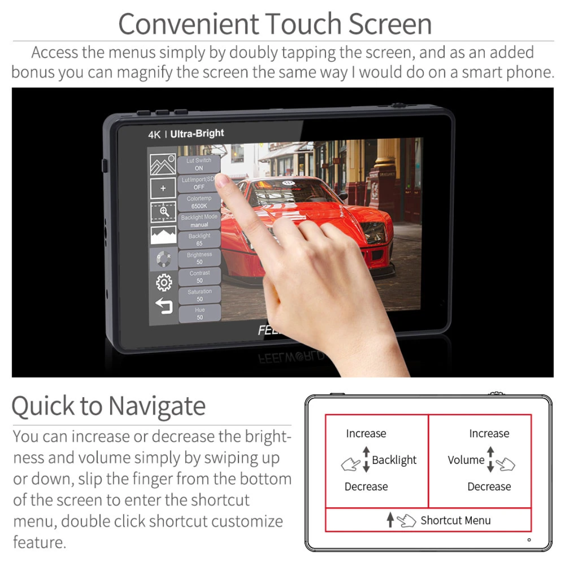 Feelworld LUT7S 7" 3D LUT 4K Sdi/HDMI Camera Monitor - 9