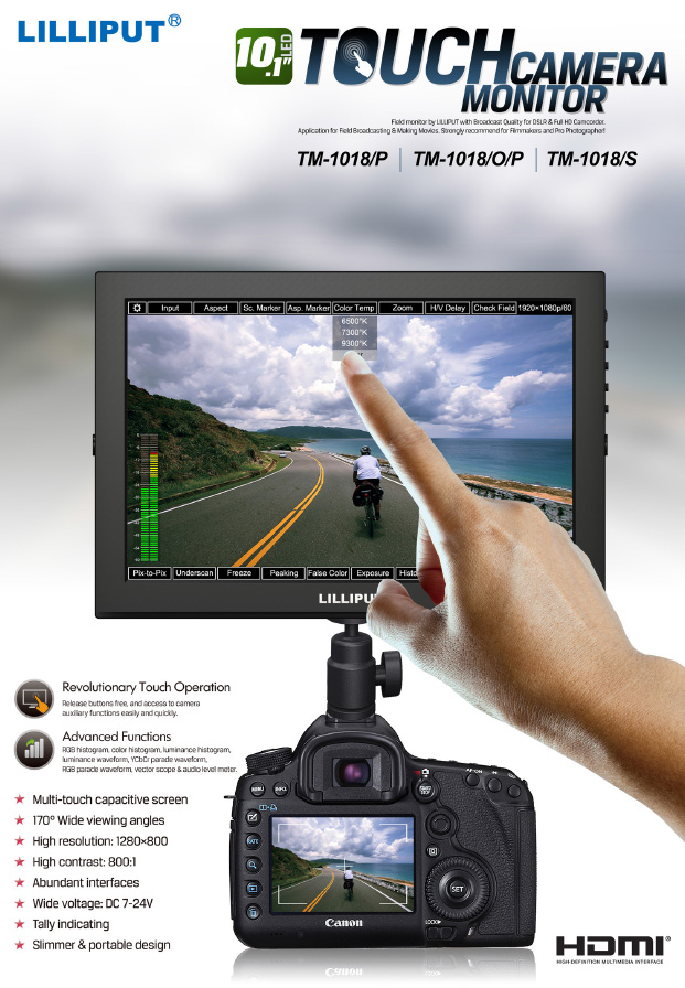 10.1" TM1018S 3g-Sdi Touchscreen+case - 2