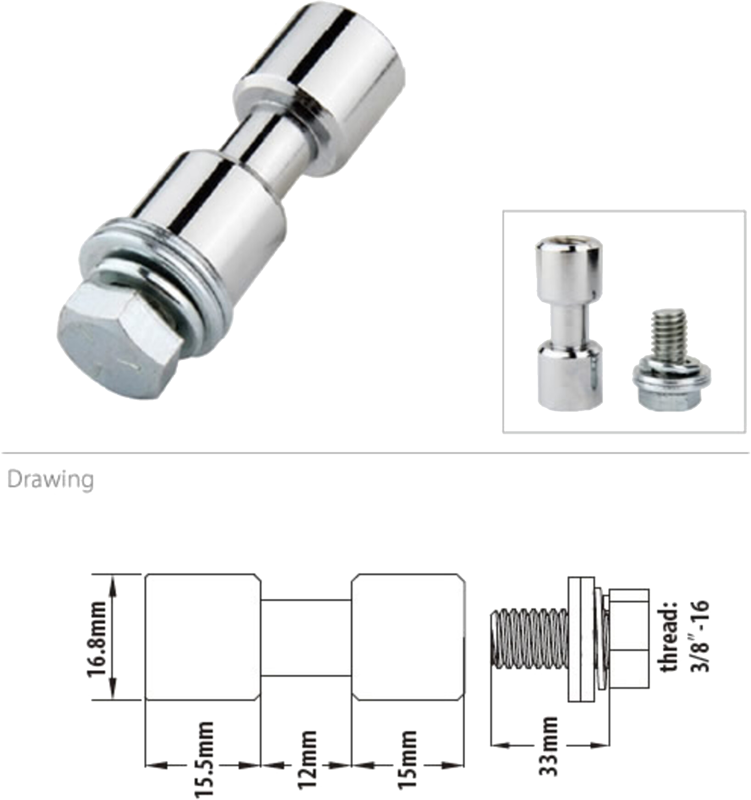 Kupo KS-013F 17mm Spigot, Chrome-Plated 3/8"""" Female Threaded