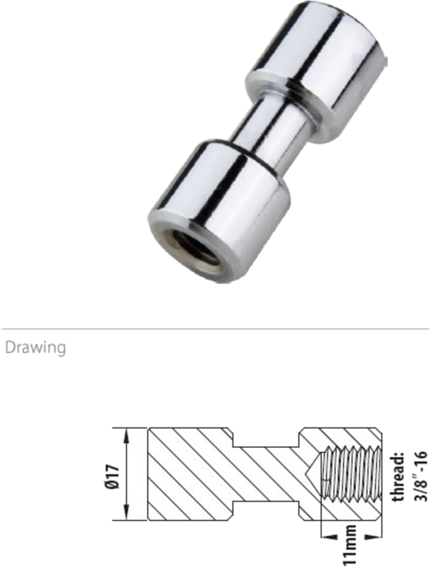 Kupo KS-013FS 17mm Spigot, Chrome-Plated 3/8"""" Female Threaded