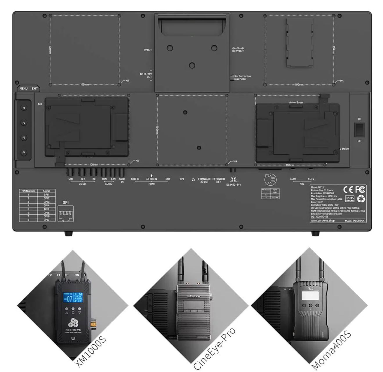 PORTKEYS MT22 Skärm - 3
