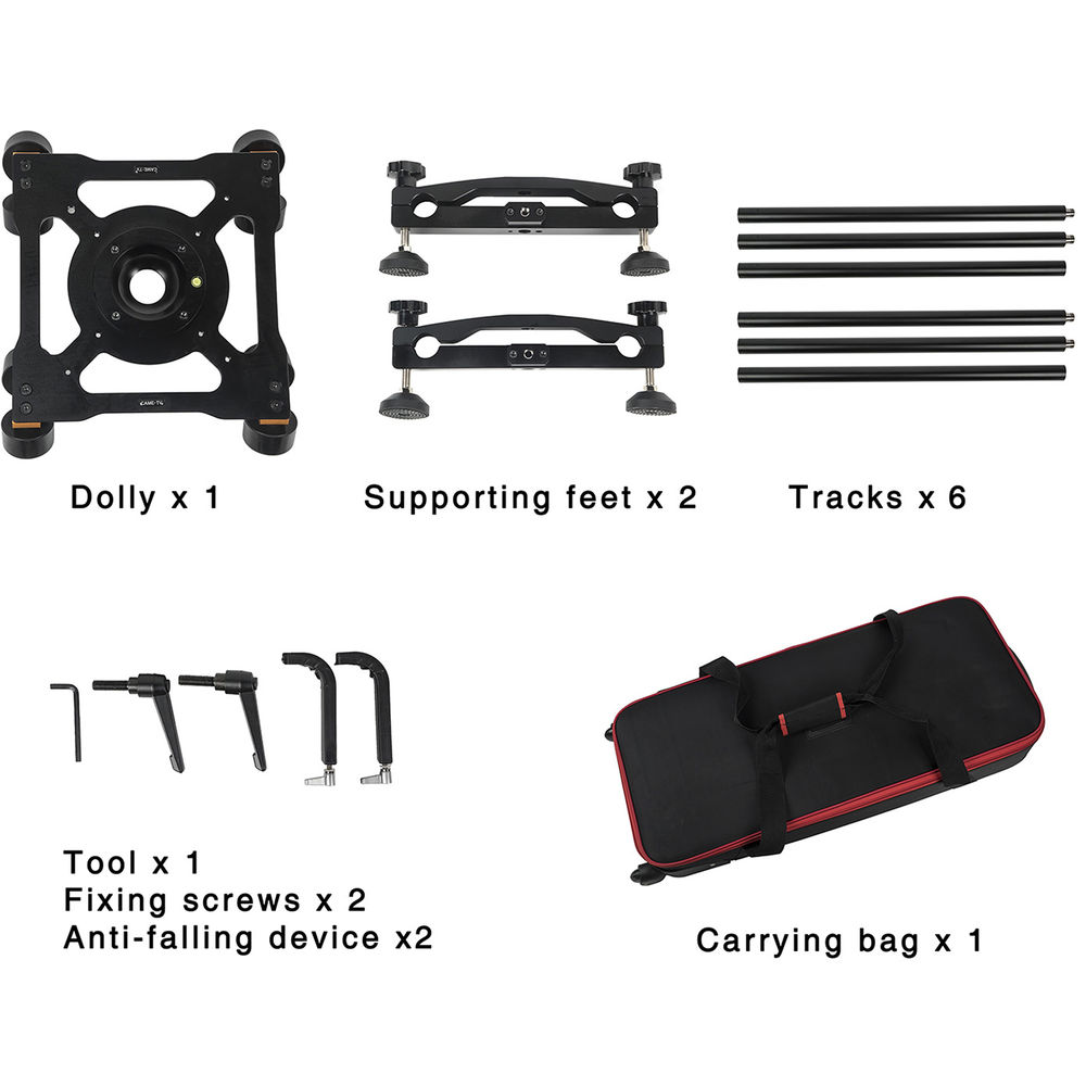 CAME-TV Dolly Adjustable Length Slider 110 Lbs / 50kg Payload SL04 - 16