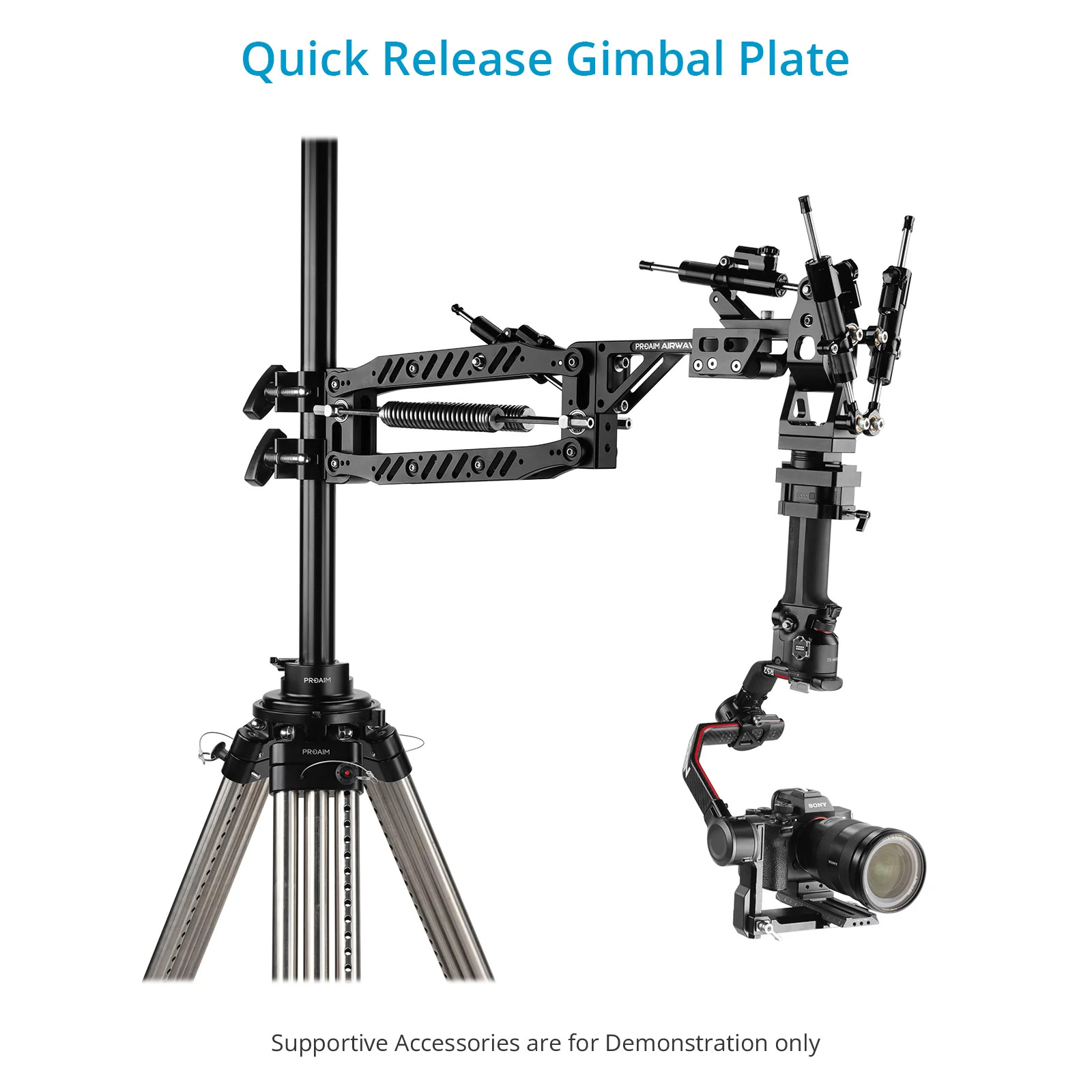 Proaim Pro Quick Release Plate för Hand-Hållna Kamera Gimblar – för filmskapare - 2