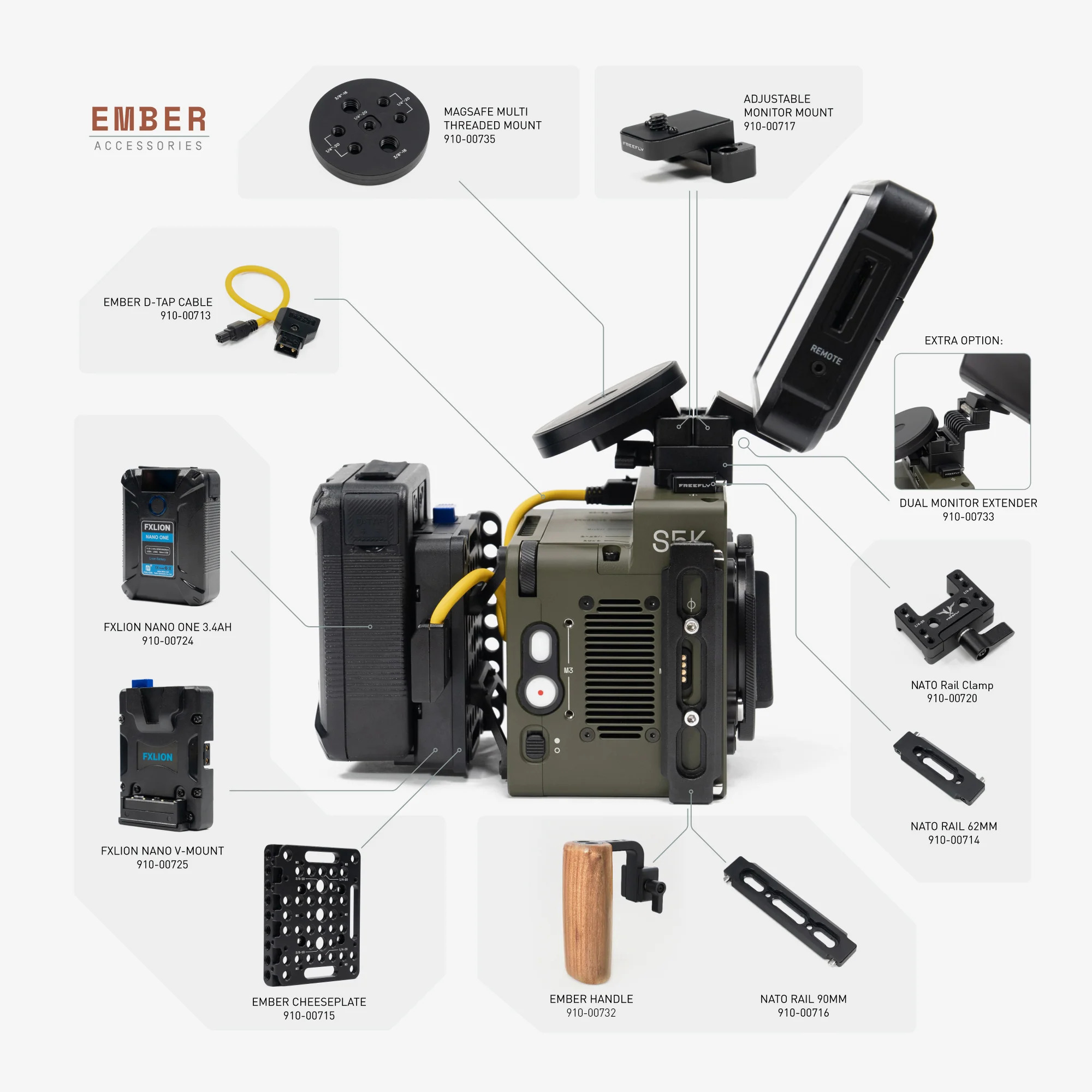 FXLION Nano V-Mount For FreeFly Ember S5k - 5