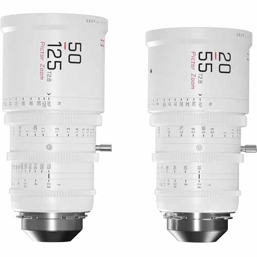 DZOFilm Pictor 20-55mm and 50-125mm T2.8 Super35 Cinema Zoom Lens Bundle White  (PL Mount and EF Mount)