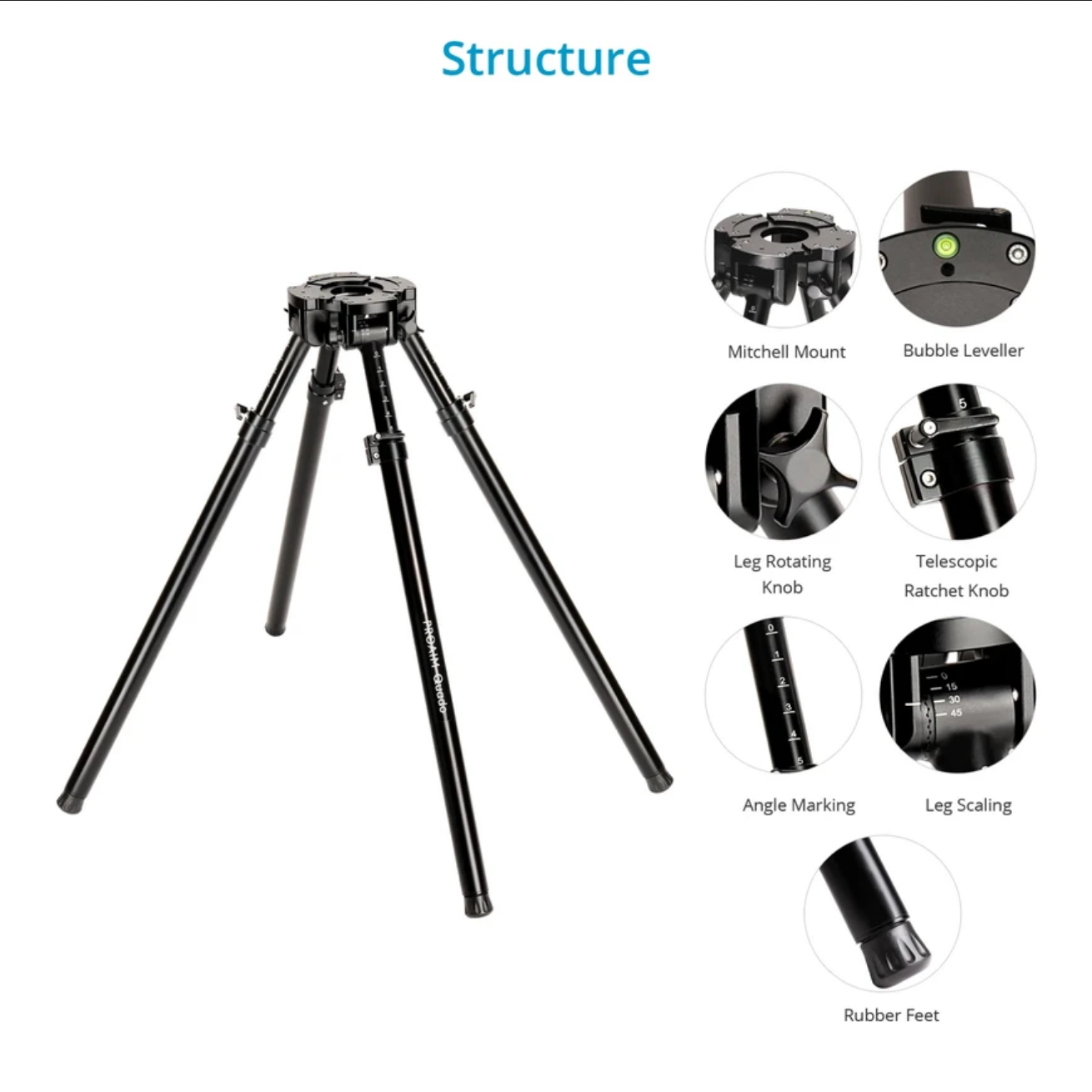 Proaim Quado 4-Leg Mitchell Camera Tripod Stand  - 8