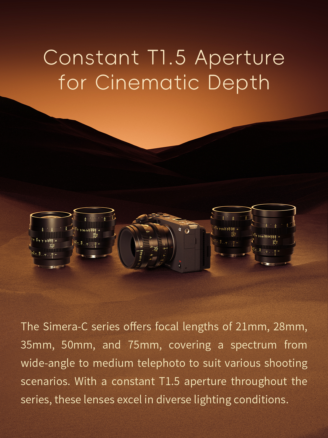 Thypoch Fullformat Cinema 5-lins kit Simera-C 21/28/35/50/75mm T1.5 - Emount - 4