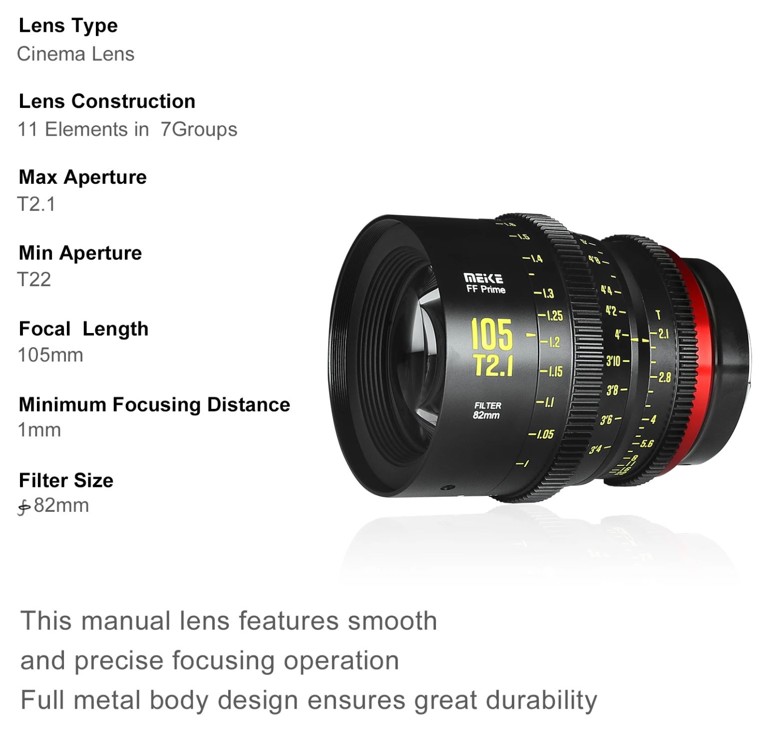 Meike MK-105mm T2.1 FF RF - Voosestore