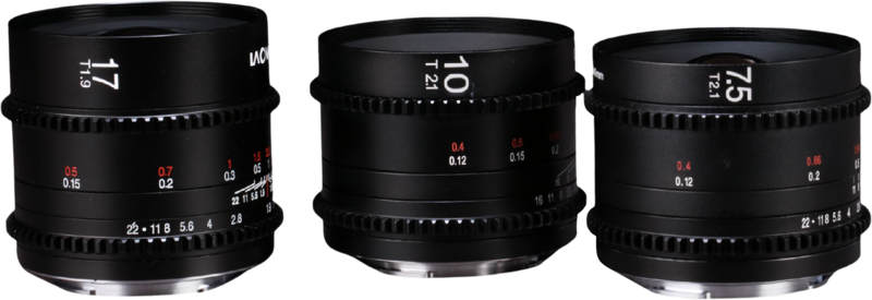 Laowa MFT Cine Prime 3-Lens Wide Bundle (7.5mm, 10mm, 17mm)