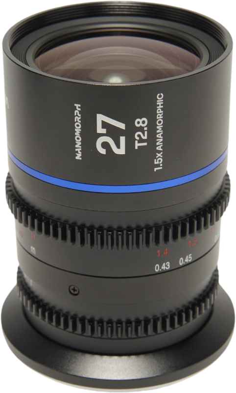 Laowa Nanomorph&nbsp;27mm&nbsp;T2.8&nbsp;1.5X&nbsp;S35 (Blue) - Canon RF - 2