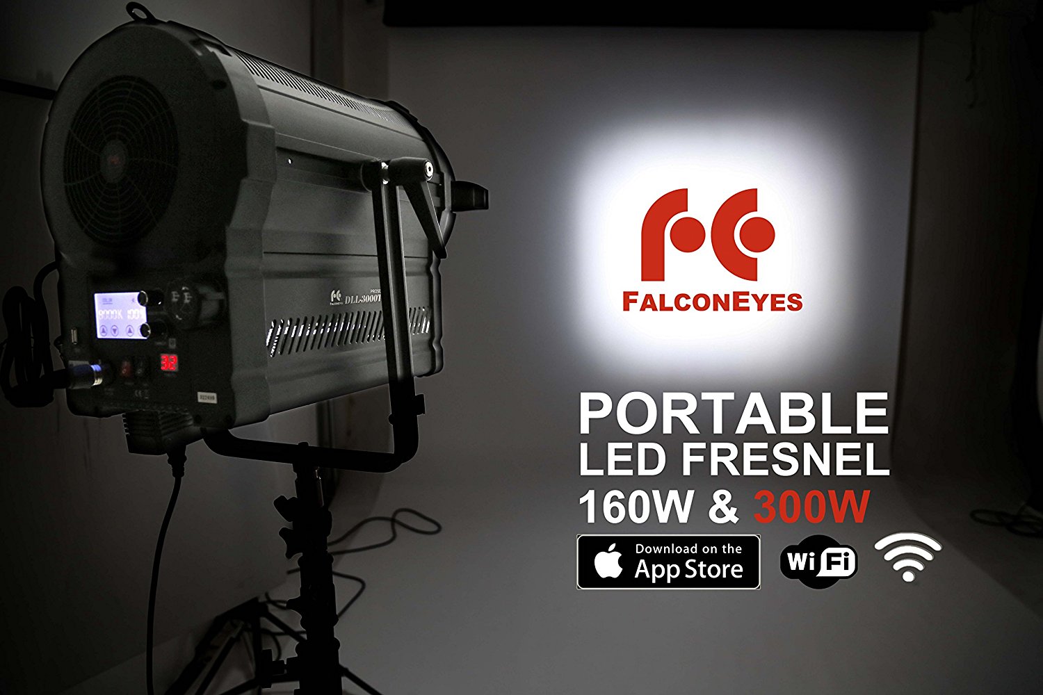 Fresnel Led videolight Bi-Color DLL-3000TW 300w - 7
