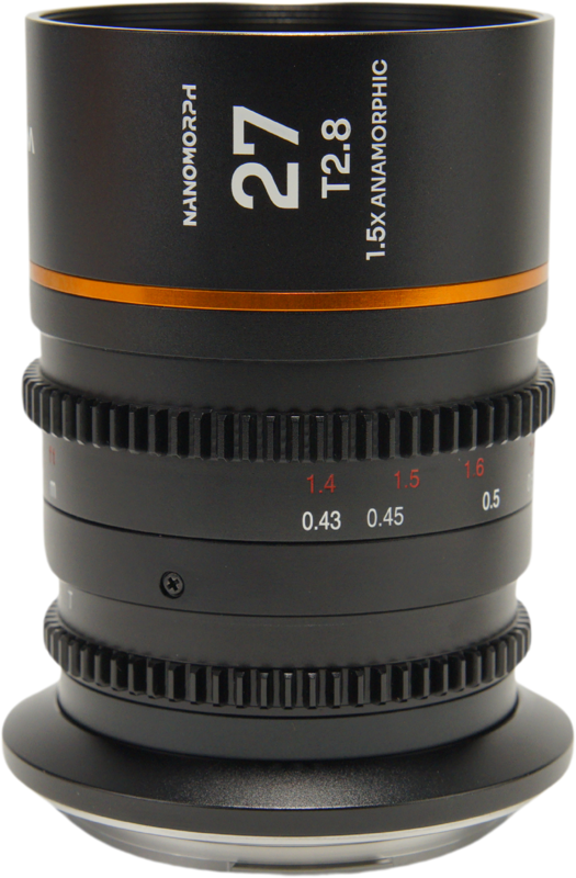 Laowa Nanomorph&nbsp;27mm&nbsp;T2.8&nbsp;1.5X&nbsp;S35 (Amber) - Canon RF