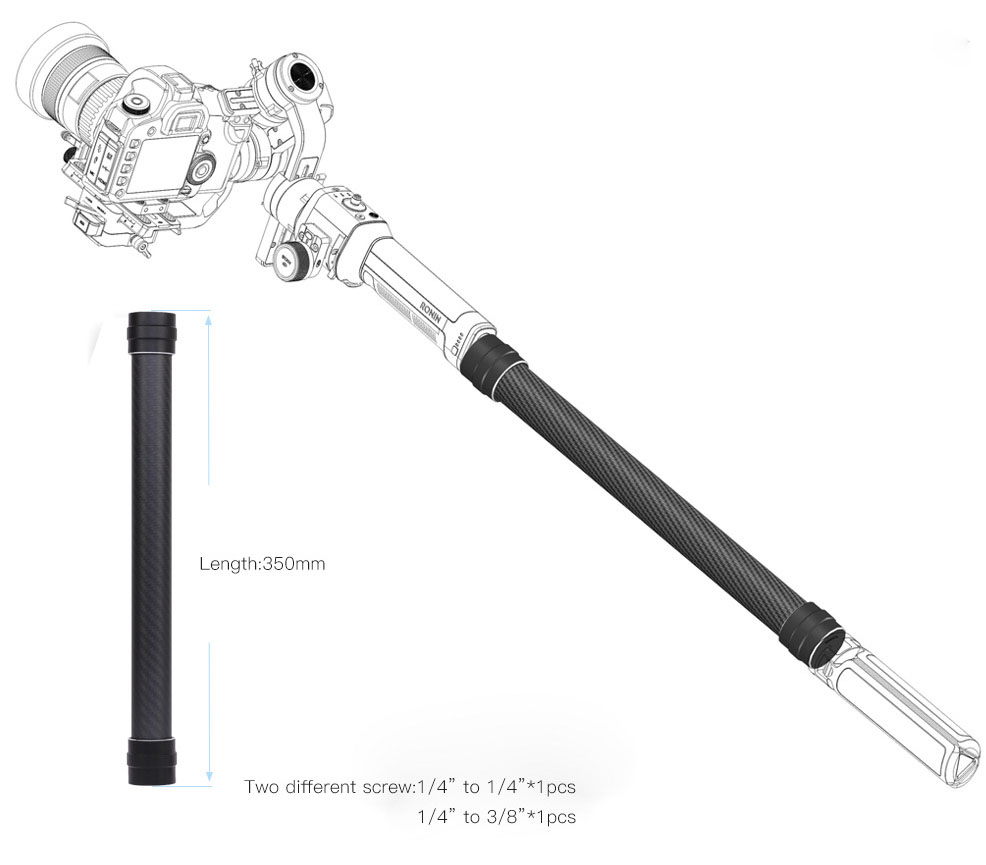 DF DIGITALFOTO RS-S01 35cm Kolfiber förlänginsrör DJI RONIN , Movmax Blade , Dji Osmo Pocket - 8