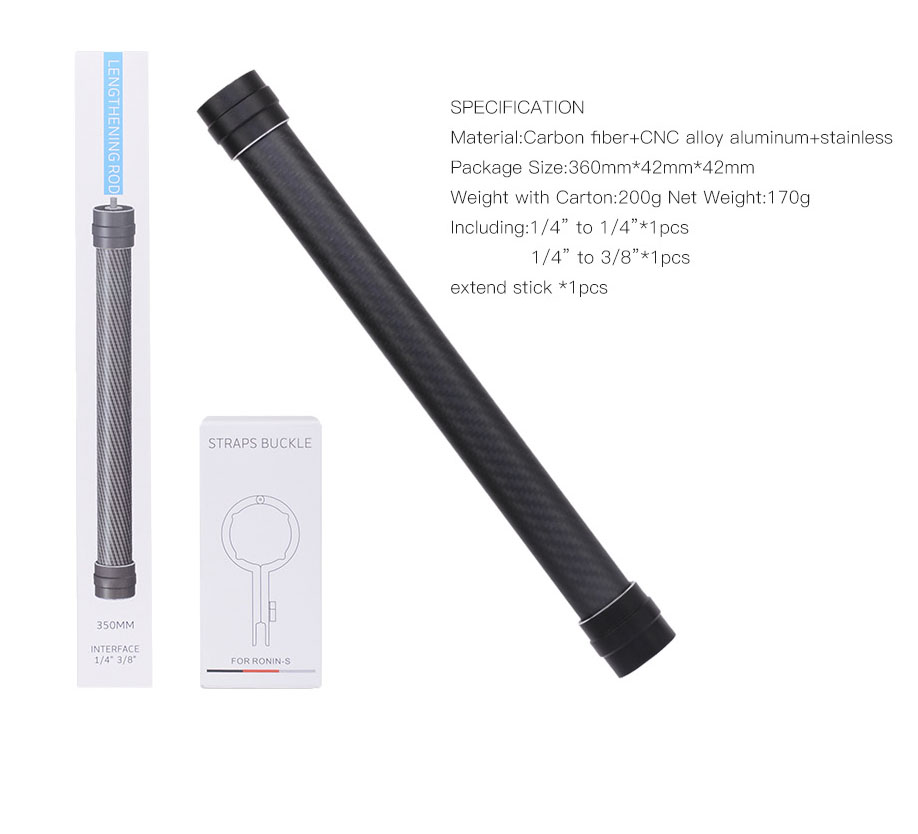 DF DIGITALFOTO RS-S01 35cm Kolfiber förlänginsrör DJI RONIN , Movmax Blade , Dji Osmo Pocket - 6