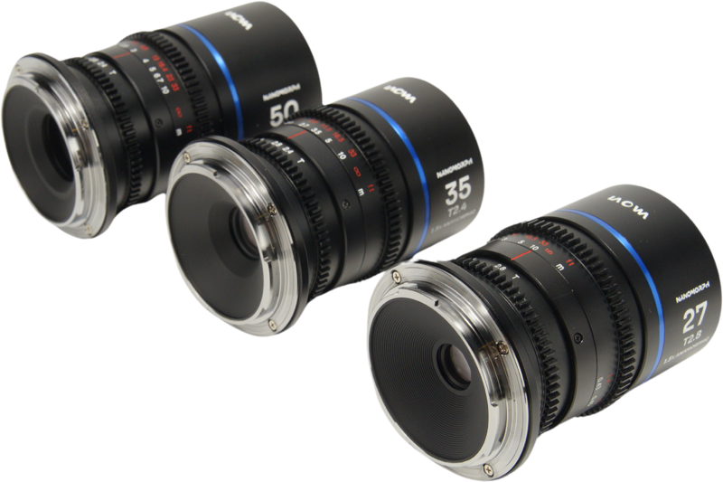 Laowa Nanomorph&nbsp;S35 Prime&nbsp;3-Lens&nbsp;Bundle &nbsp;(27mm, 35mm, 50mm) (Blue) - Canon RF - 4
