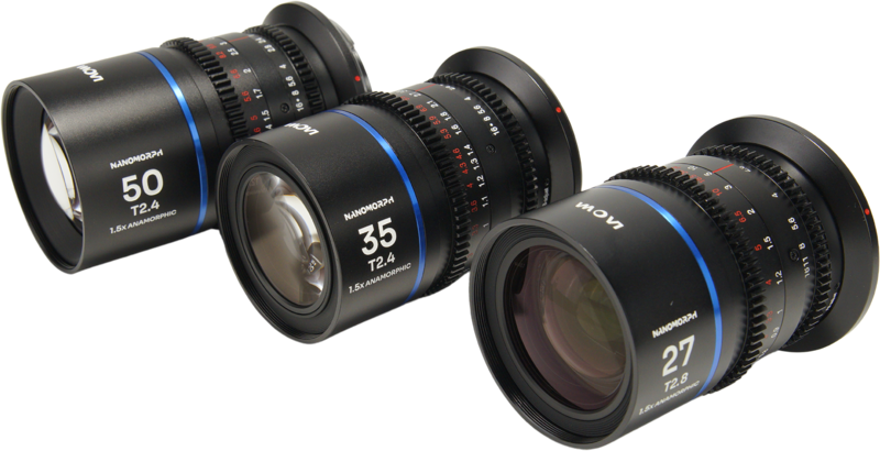 Laowa Nanomorph&nbsp;S35 Prime&nbsp;3-Lens&nbsp;Bundle &nbsp;(27mm, 35mm, 50mm) (Blue) - L Mount - 3