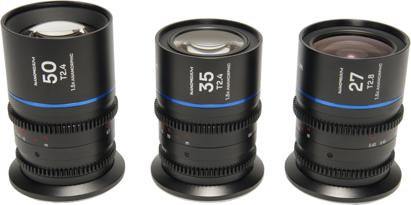 Laowa Nanomorph&nbsp;S35 Prime&nbsp;3-Lens&nbsp;Bundle &nbsp;(27mm, 35mm, 50mm) (Blue) - MFT - 3