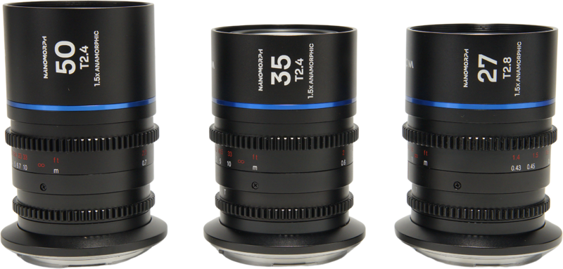 Laowa Nanomorph&nbsp;S35 Prime&nbsp;3-Lens&nbsp;Bundle &nbsp;(27mm, 35mm, 50mm) (Blue) - MFT - 2