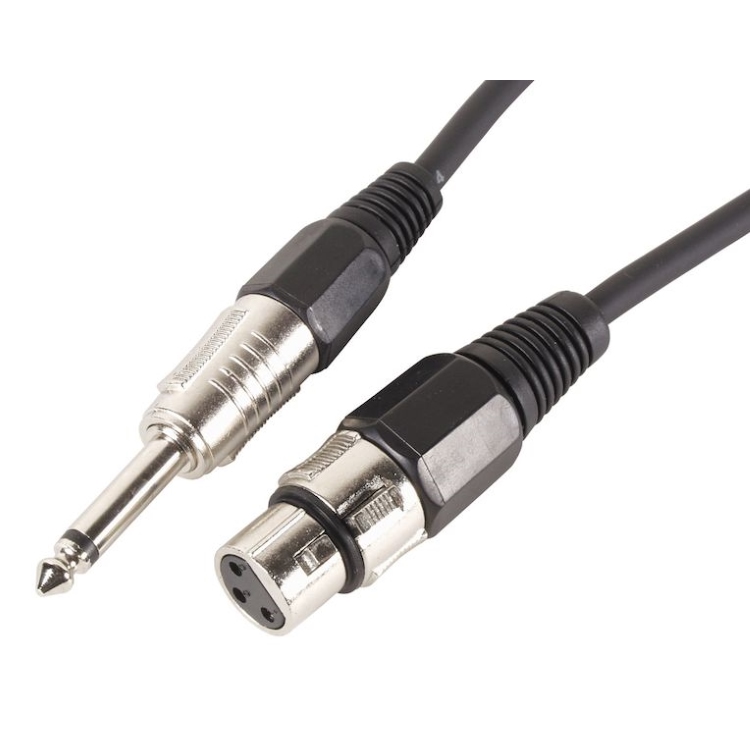 Mik-kabel XLR/Tele 2 m, Svart