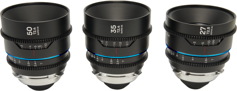 Laowa Nanomorph&nbsp;S35 Prime&nbsp;3-Lens&nbsp;Bundle &nbsp;(27mm, 35mm, 50mm) (Blue) - Arri PL/Canon EF - 2