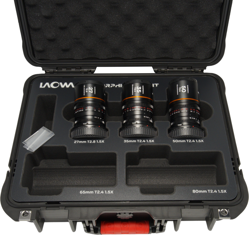 Laowa Nanomorph&nbsp;S35 Prime&nbsp;3-Lens&nbsp;Bundle&nbsp; (27mm, 35mm, 50mm) (Amber) - Sony E - 6
