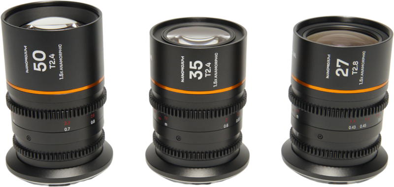 Laowa Nanomorph&nbsp;S35 Prime&nbsp;3-Lens&nbsp;Bundle&nbsp; (27mm, 35mm, 50mm) (Amber) - Fuji X - 2