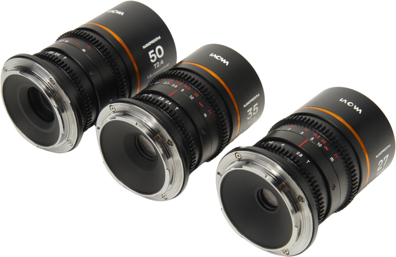 Laowa Nanomorph&nbsp;S35 Prime&nbsp;3-Lens&nbsp;Bundle&nbsp; (27mm, 35mm, 50mm) (Amber) - Fuji X - 4