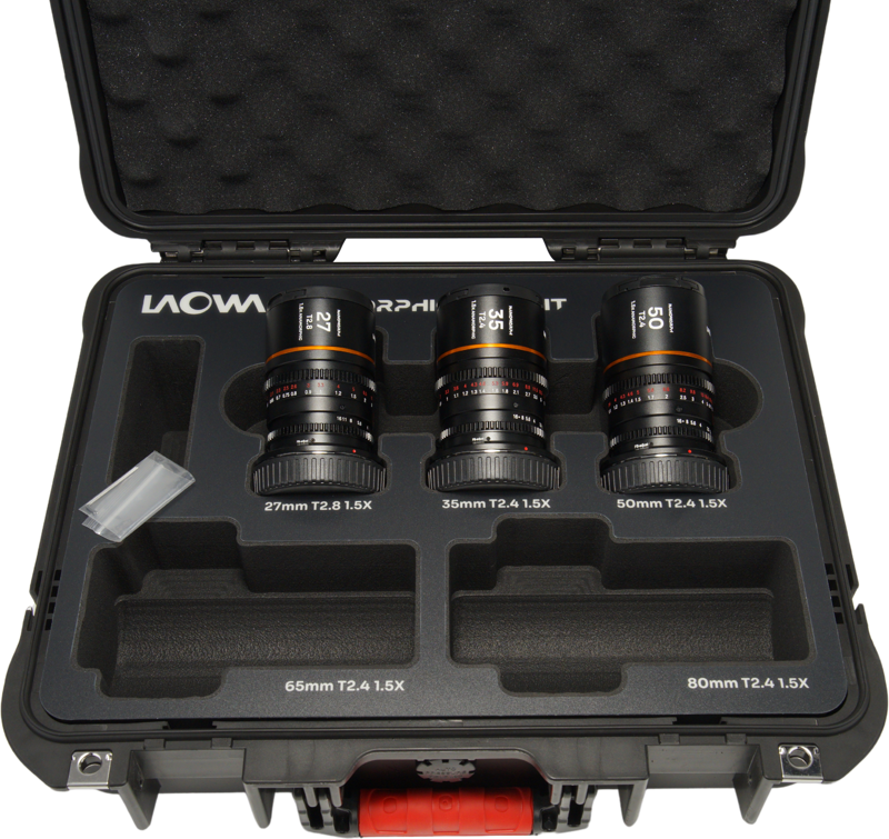 Laowa Nanomorph&nbsp;S35 Prime&nbsp;3-Lens&nbsp;Bundle&nbsp; (27mm, 35mm, 50mm) (Amber) - Fuji X - 6