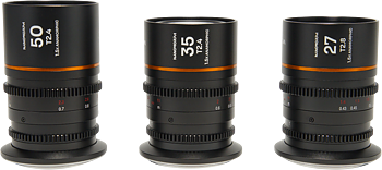Laowa Nanomorph&nbsp;S35 Prime&nbsp;3-Lens&nbsp;Bundle&nbsp; (27mm, 35mm, 50mm) (Amber) - Canon RF